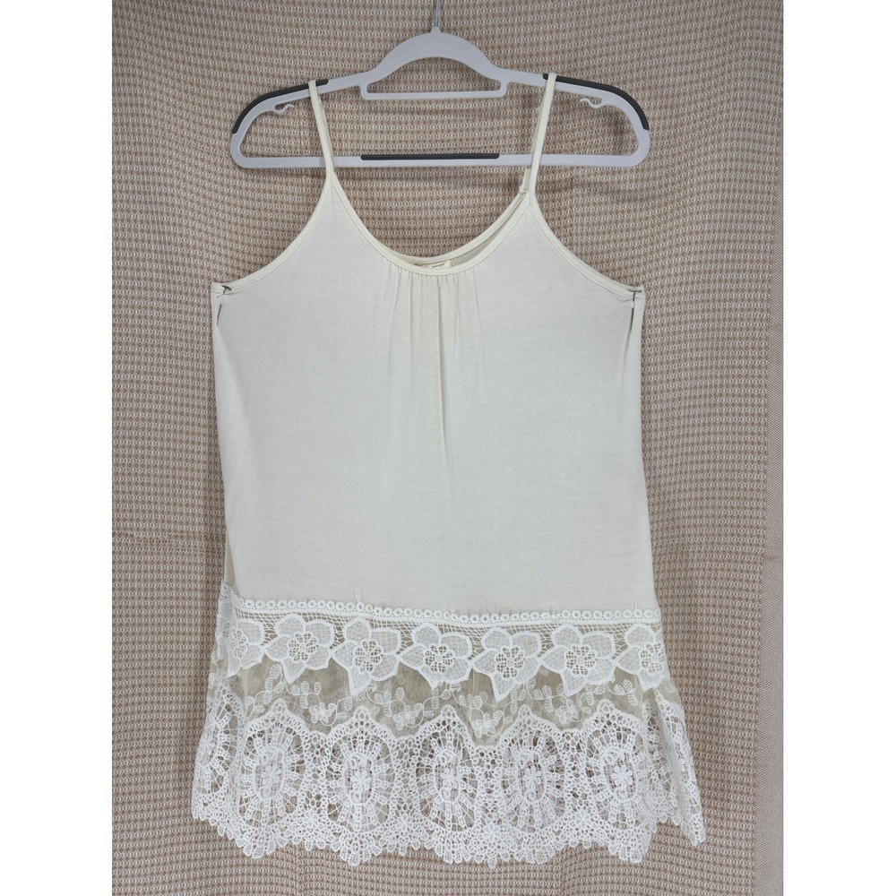 Forgotten Grace Eyelet Lace Extender Tank Top Cami Small Ivory Boho Whimsigoth